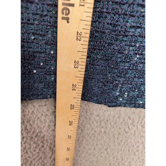 St. John NEW Malachite Multi Paillettes Wool Blend Pencil Back Zip Skirt Sz 2 - Picture 6 of 12